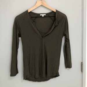 James Perse Olive Green Half Sleeve
